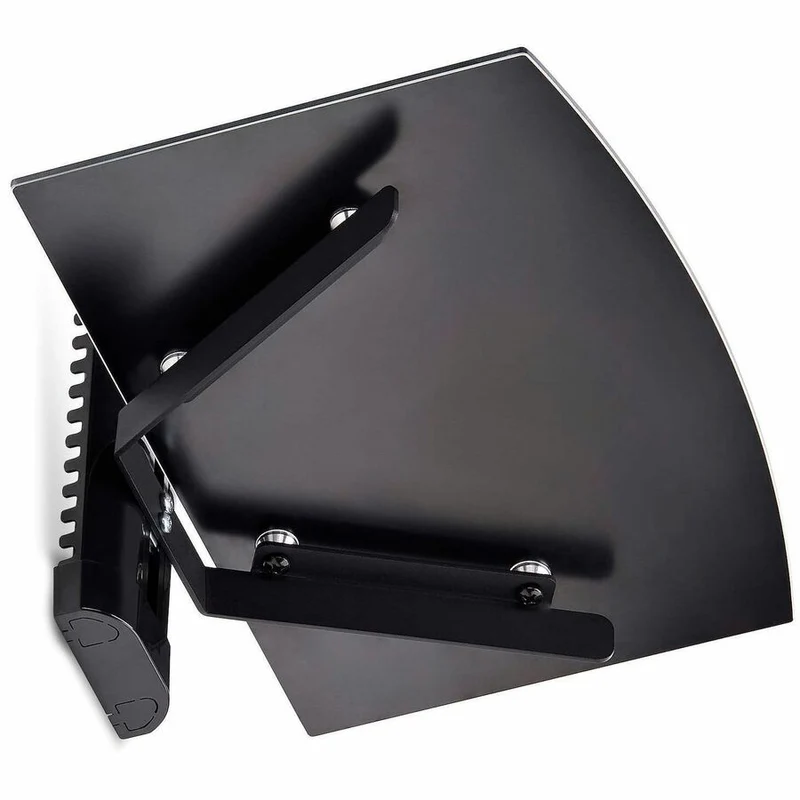 StarTech.com Étagère murale flottante AV, étagère réglable en hauteur pour équipement audiovisuel sous téléviseur, étagère en verre trempé noir 1B-WALL-MOUNT-SHELF
