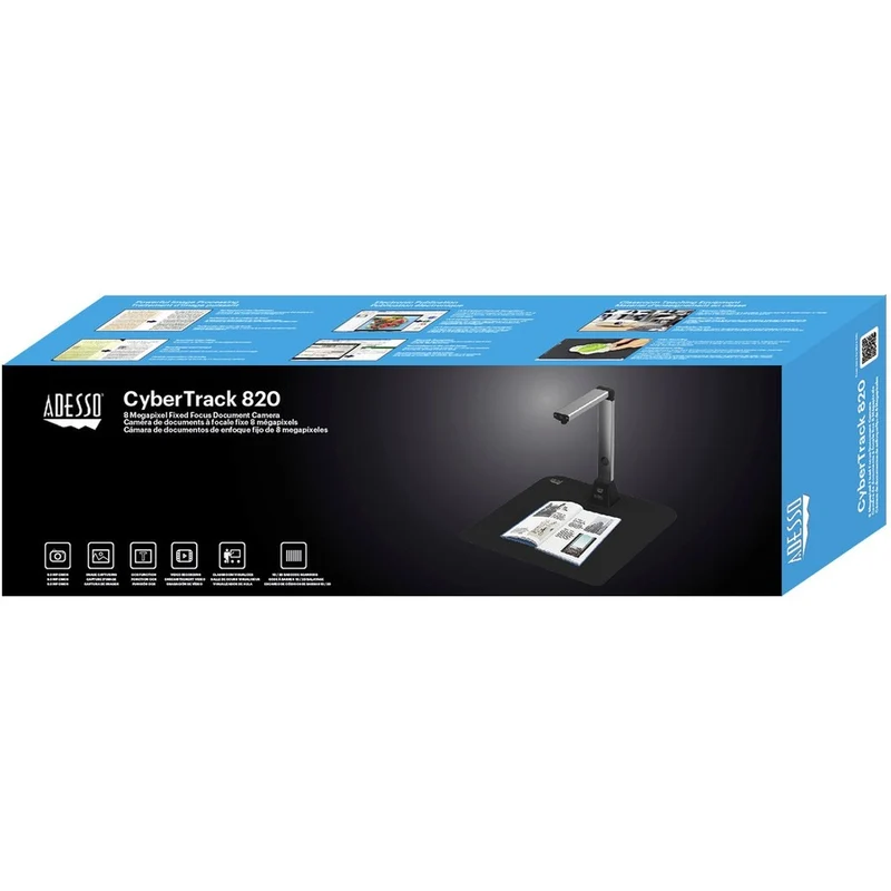 Scanner de documents A8 à focale fixe Adesso de 3 mégapixels avec fonction OCR Cybertrack 820