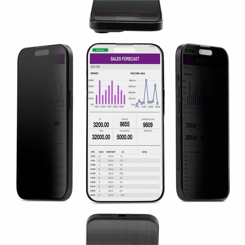 StarTech.com Écran de confidentialité 4 directions pour iPhone 15 Pro, portrait/paysage, tactile, vue +/- 30 degrés, filtre de protection en verre trempé I15T2-PRIVACY-SCREEN