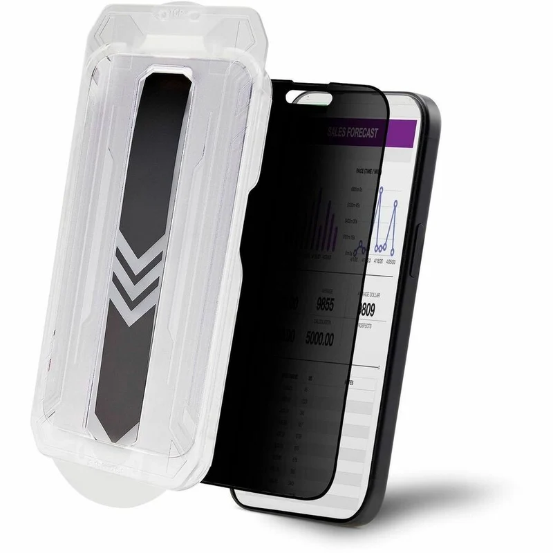 StarTech.com Écran de confidentialité 4 directions pour iPhone 15 Pro, portrait/paysage, tactile, vue +/- 30 degrés, filtre de protection en verre trempé I15T2-PRIVACY-SCREEN
