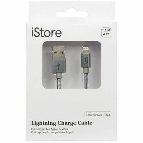 Câble tressé Lightning Charge iStore de 4 m (1.2 pi) (gris sidéral) ACC994CAI