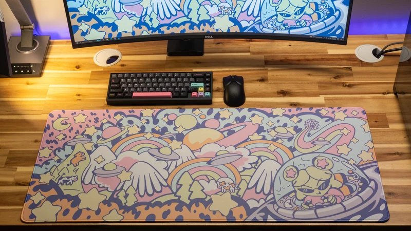 "Tour of the Galaxy - Pastel" — Gabi Belle Deskmat