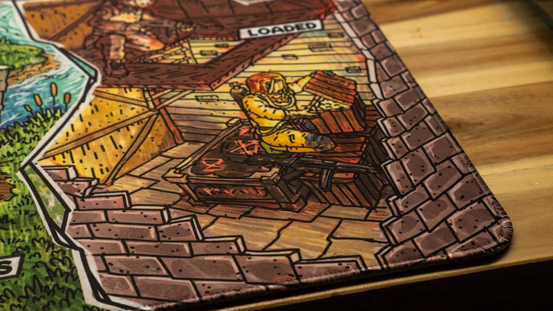 "Fragments from the Past" — Rust Deskmat
