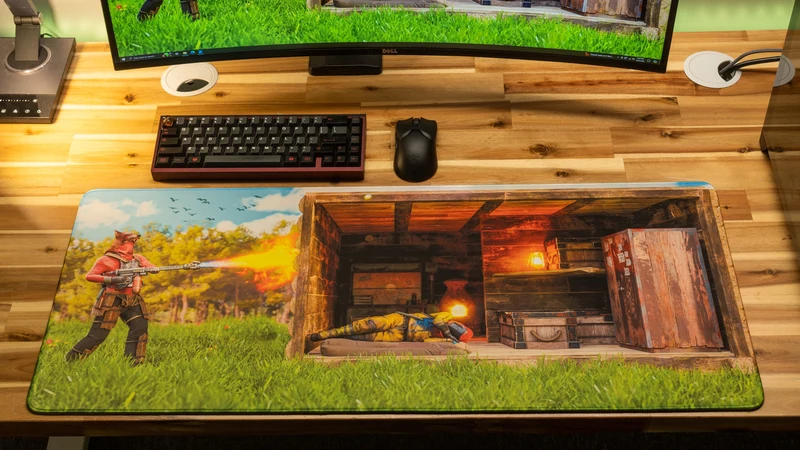 "Flame Raid" — Rust Deskmat