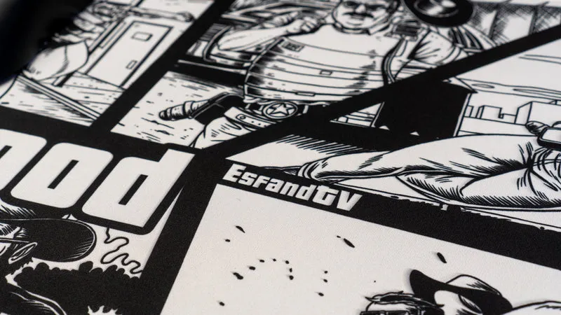 "Cletus Cornwood B&W" — EsfandTV Deskmat