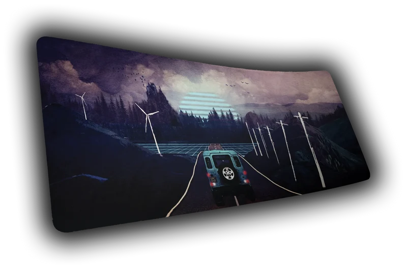 "Bluewave" — Outrun Deskmat
