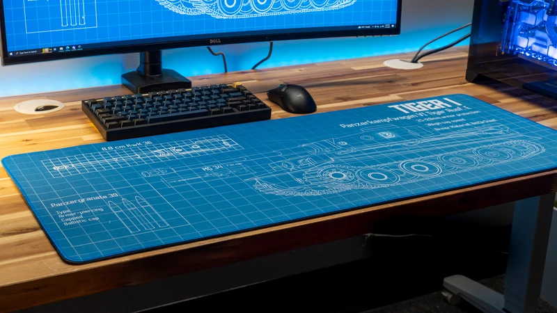 "Wunderwaffe - Blue" — Bitt3rSteel Deskmat