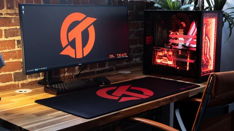 "OT" — Rust Deskmat