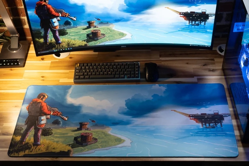 "Oil Rig" — Rust Deskmat
