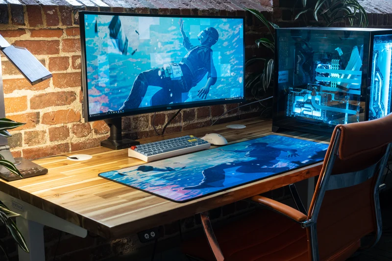 "Motion" — Rust Deskmat