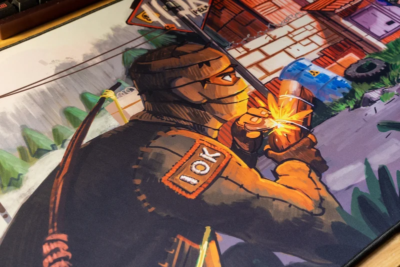 "IOK" — Rust Deskmat