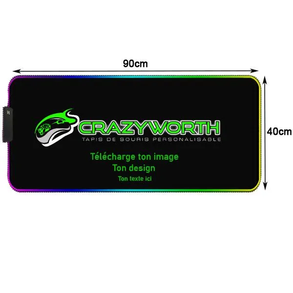 Tapis de Souris Personnalisable RGB 90x40 cm