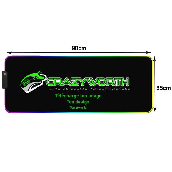 Tapis de Souris Personnalisable RGB 90x35 cm