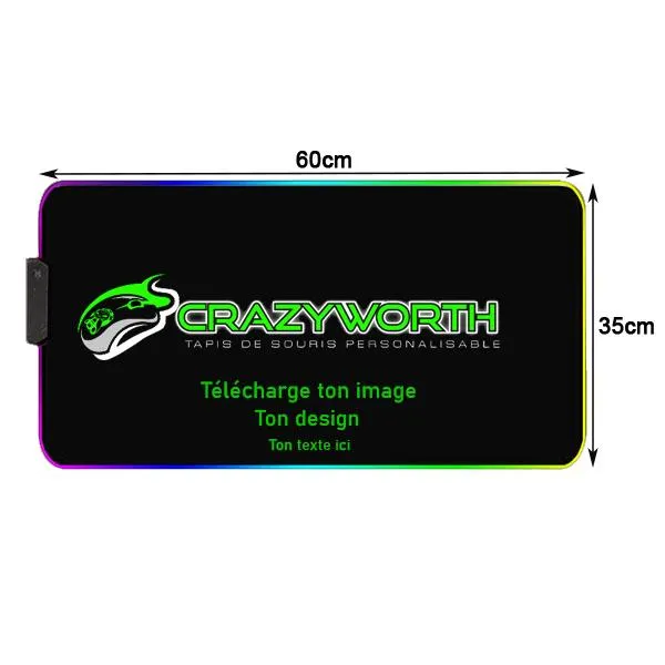 Tapis de Souris Personnalisable RGB 60x35 cm