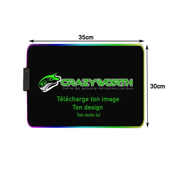 Tapis de Souris Personnalisable RGB 35x25 cm