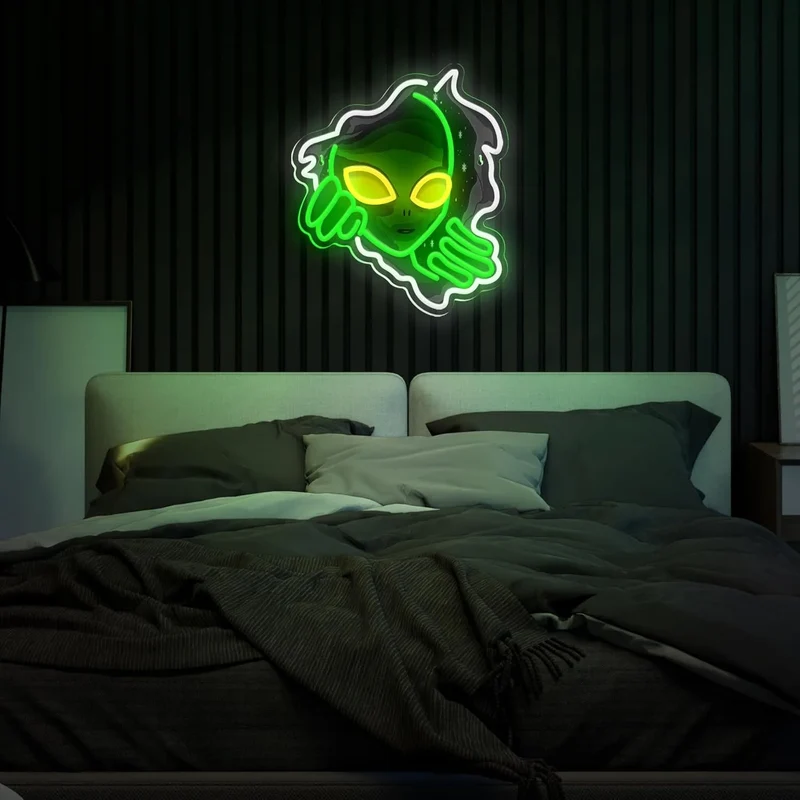 Néon Mural - Alien Visage