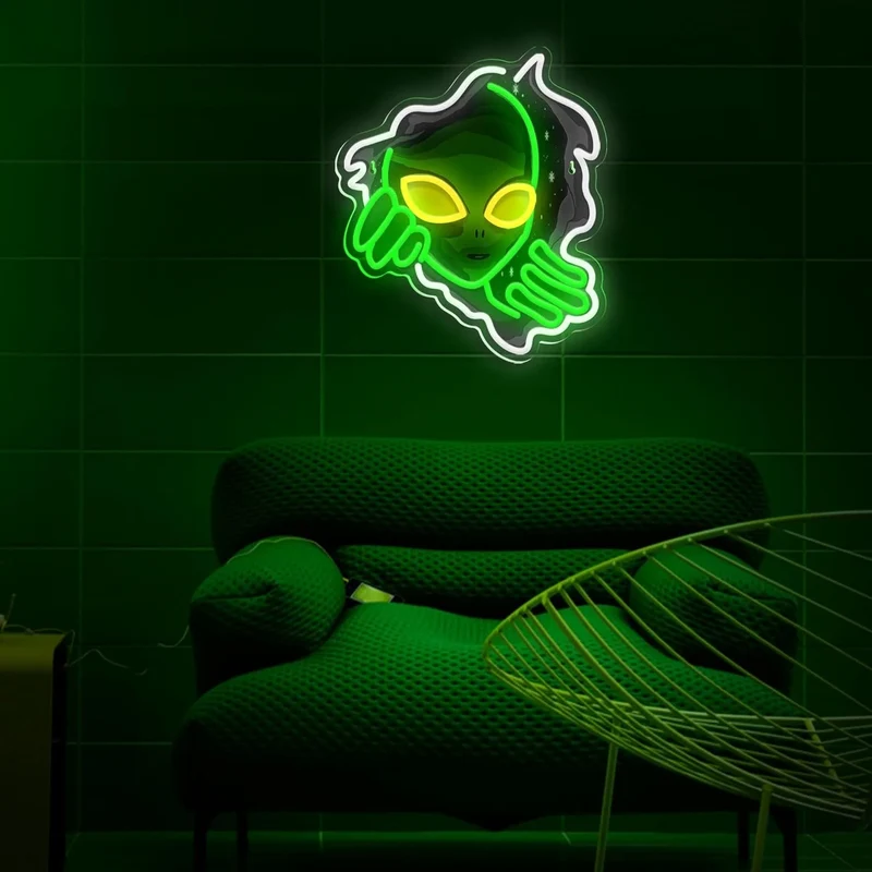 Néon Mural - Alien Visage