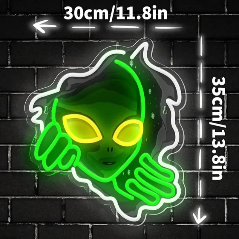 Néon Mural - Alien Visage