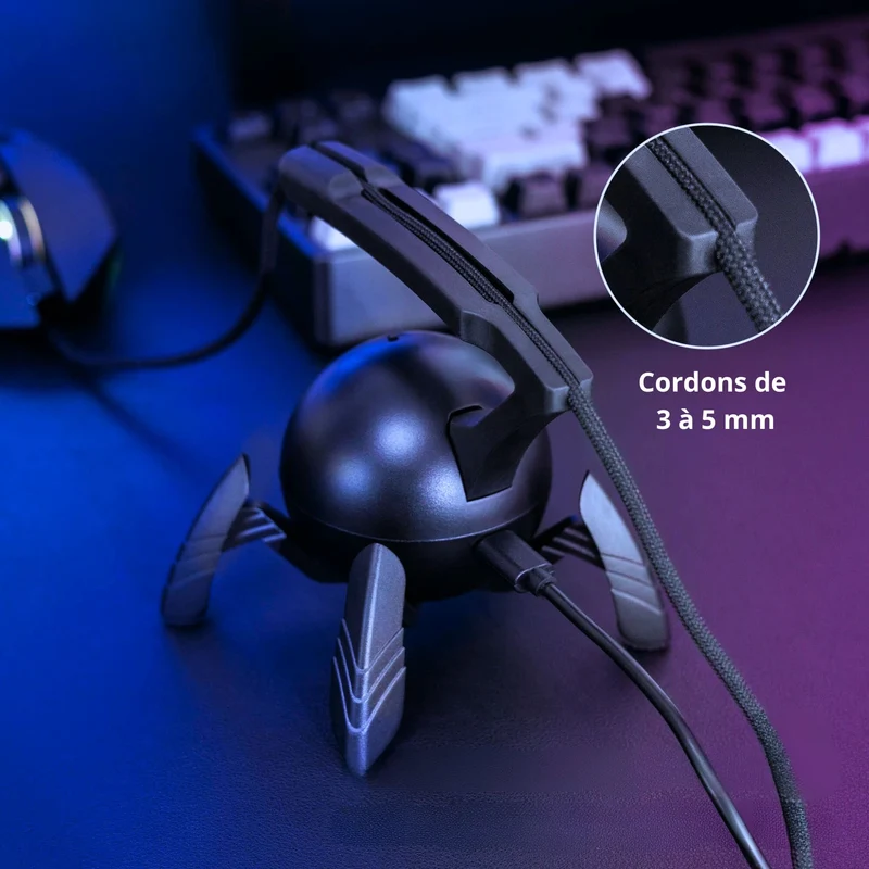 🕷️ Support de câble de souris | Mouse Bungee – RGB & USB