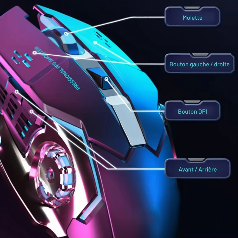 🖱️ Souris Gaming RGB sans fil