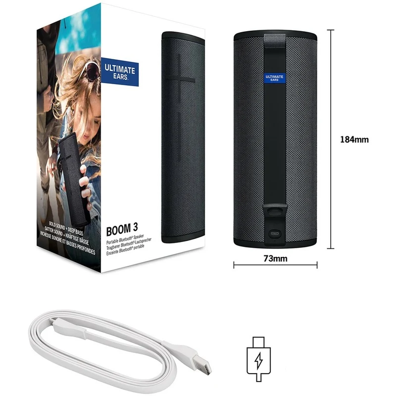 Système d'enceintes Bluetooth portables Ultimate Ears BOOM 3 - Noir nocturne 984-001348