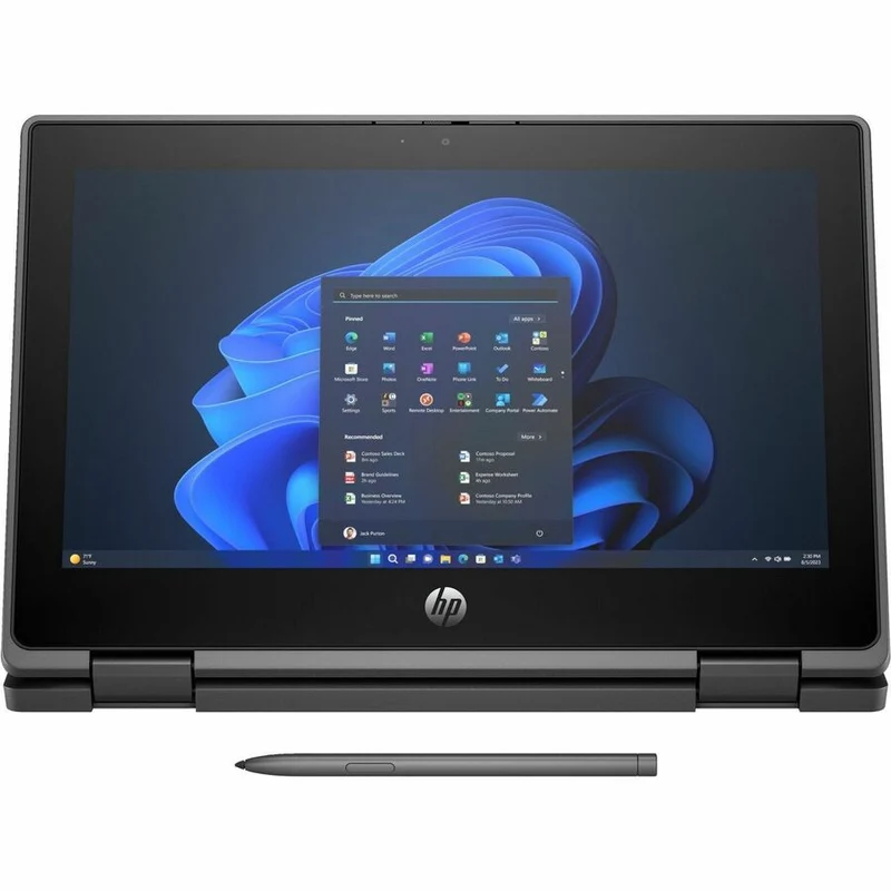 Ordinateur portable convertible 360 en 11 robuste à écran tactile HP Pro x11.6 Fortis G2 1" - HD - Intel N-Series N100 - Technologie vPro - 4 Go - SSD 128 Go - Jack Black 9E923UT#ABA