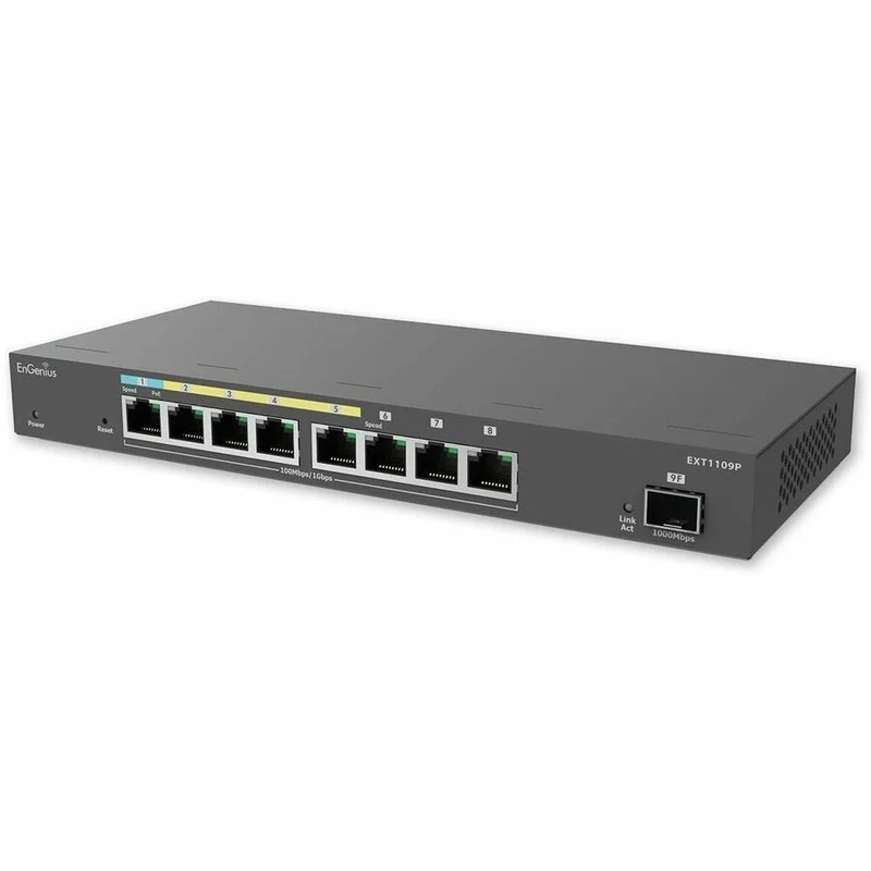 Extendeur de commutateur EnGenius 3xGE, 4xGE PoE, 1xGE PD avec 1 port SFP EXT1109P
