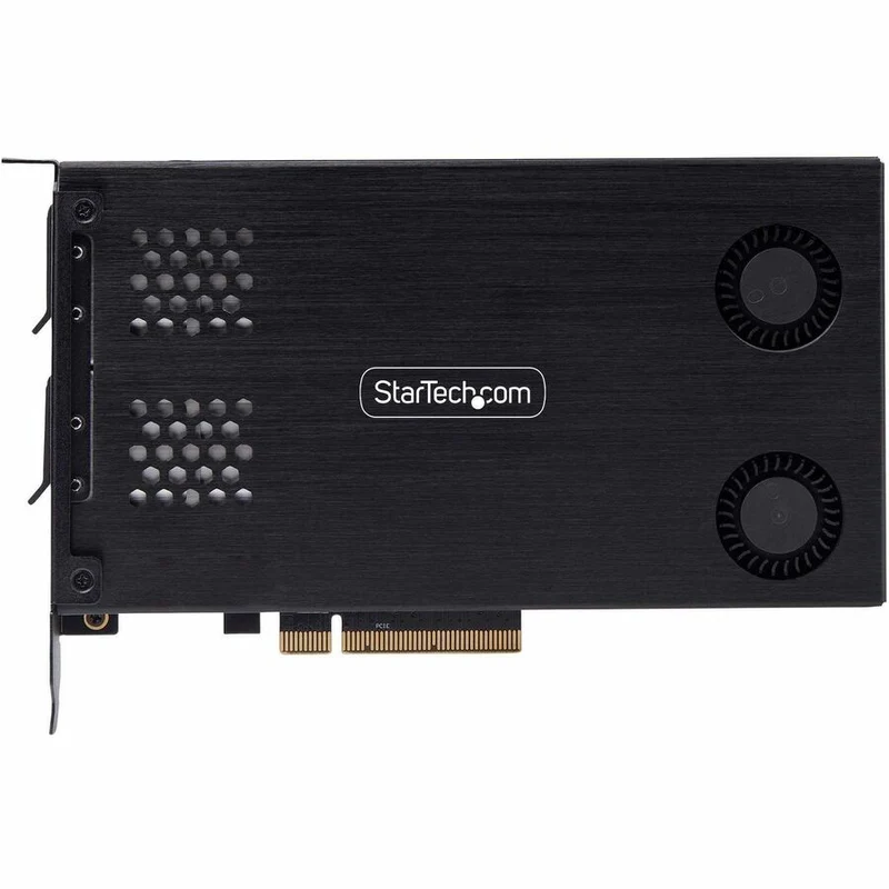 StarTech.com Support amovible pour SSD NVMe M.2 à double baie vers PCIe x8 ; bifurcation requise ; installation sans outil, baie de disque PCIe échangeable à chaud 2M2-REMOVABLE-PCIE