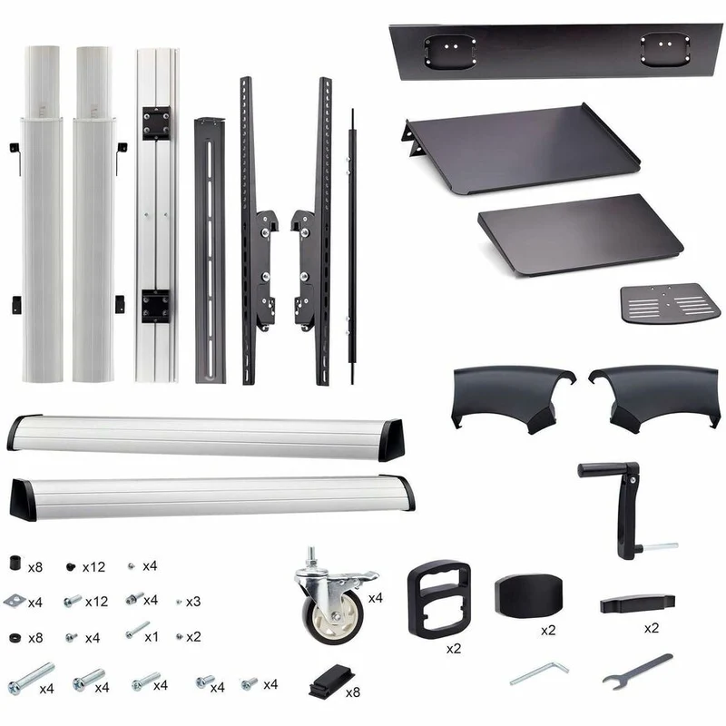 StarTech.com Support TV sur roulettes pour écrans plats de 60 à 100 pouces et 220 lb, support mobile à hauteur réglable pour chariot/support portable 1110C-MOBILE-TV-CART
