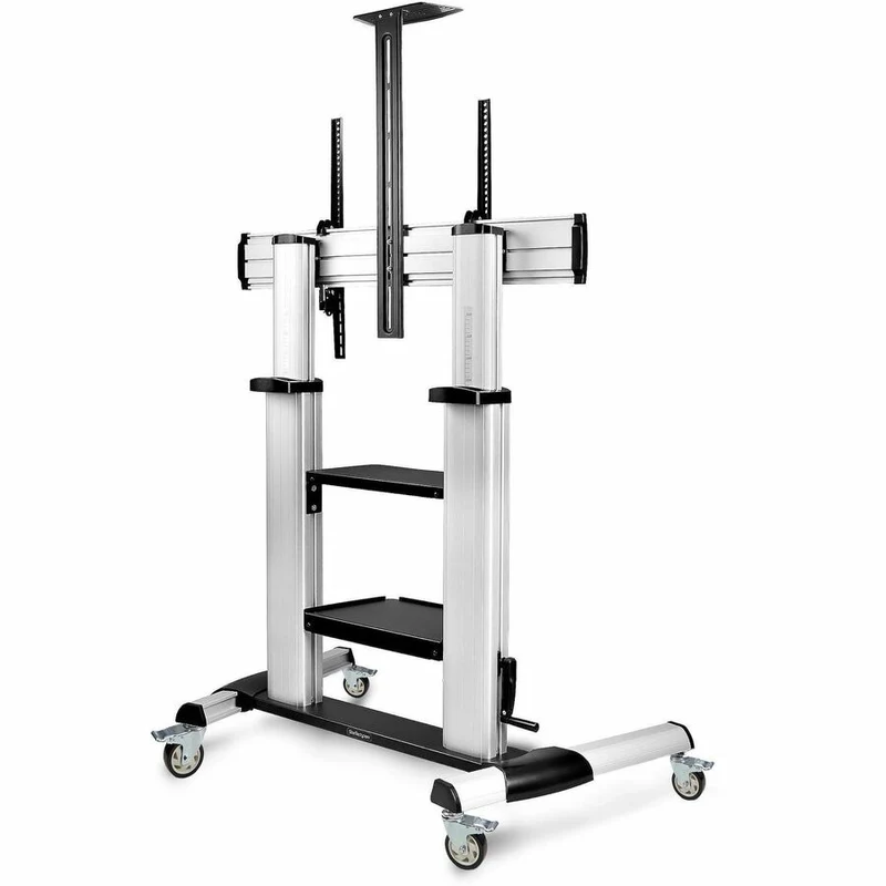 StarTech.com Support TV sur roulettes pour écrans plats de 60 à 100 pouces et 220 lb, support mobile à hauteur réglable pour chariot/support portable 1110C-MOBILE-TV-CART