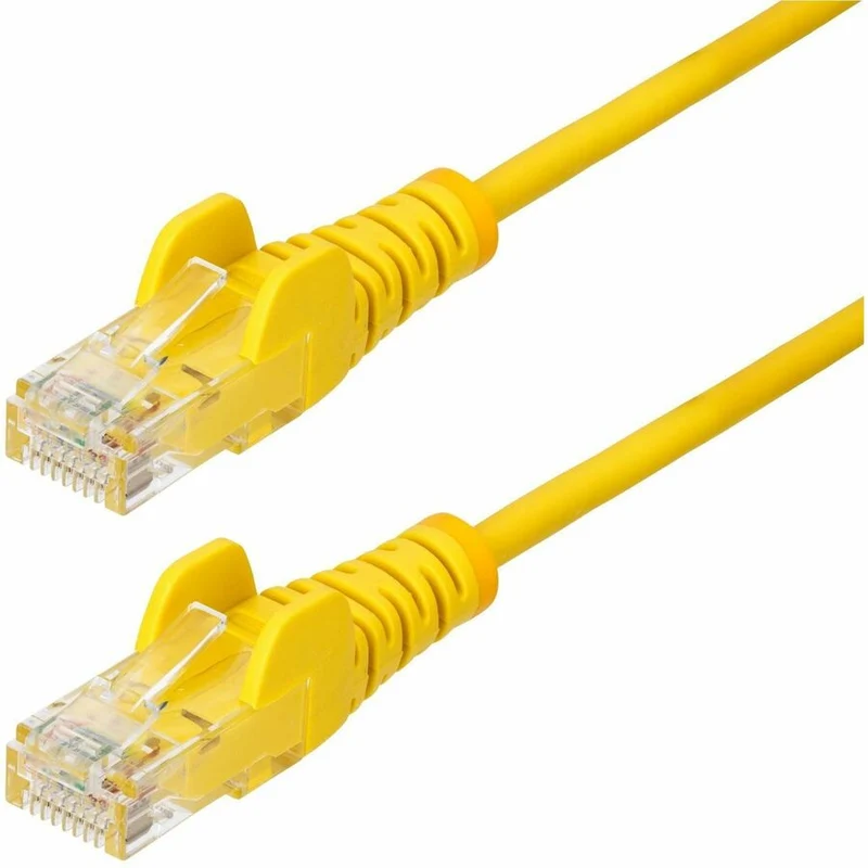 Câble Ethernet CAT1 fin jaune StarTech.com de 6 m, RJ45 fin sans accroc, UTP, LSZH, cuivre nu 28 AWG, cordon de raccordement réseau fin, testé Fluke N6PAT1YLS