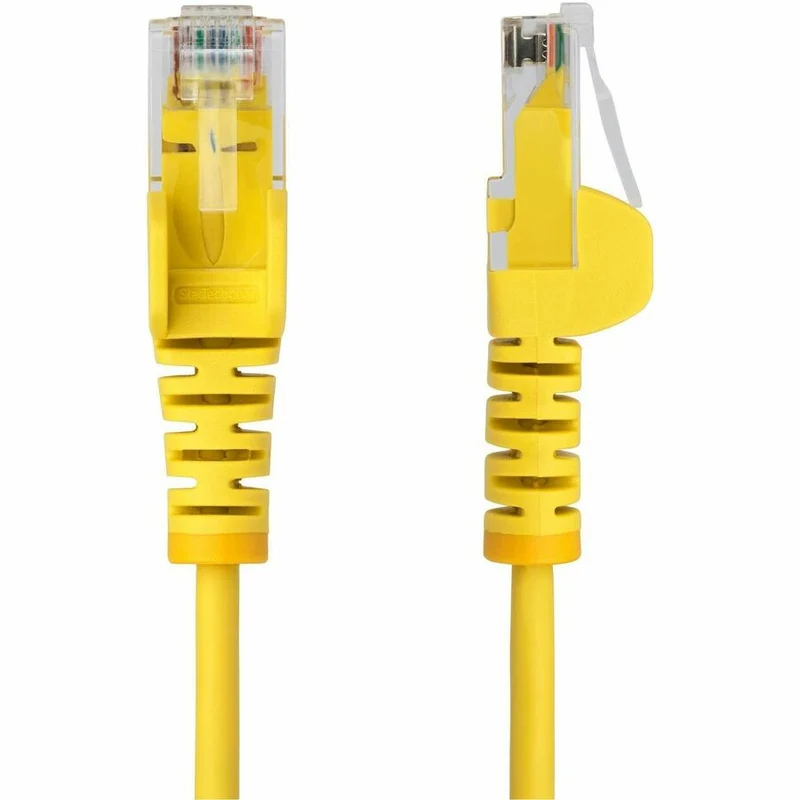 Câble Ethernet CAT1 fin jaune StarTech.com de 6 m, RJ45 fin sans accroc, UTP, LSZH, cuivre nu 28 AWG, cordon de raccordement réseau fin, testé Fluke N6PAT1YLS