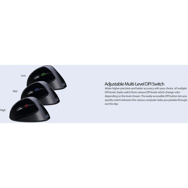 Souris ergonomique verticale pour gaucher conforme Adesso TAA IMOUSEE7-TAA