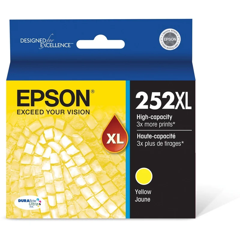 Cartouche d'encre à jet d'encre haute capacité d'origine Epson DURABrite Ultra 252XL - Jaune - 1 unité T252XL420-S