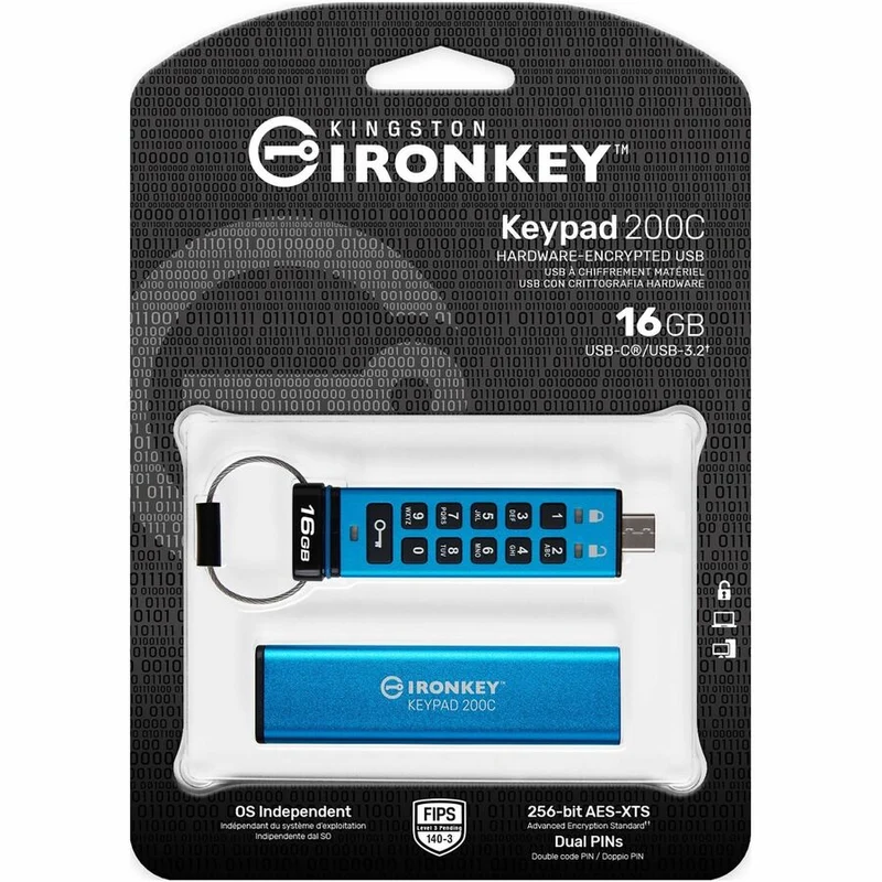 Clé USB 200 (Gen 16) Type C IronKey Keypad 3.2 1 Go IKKP200C/16 Go