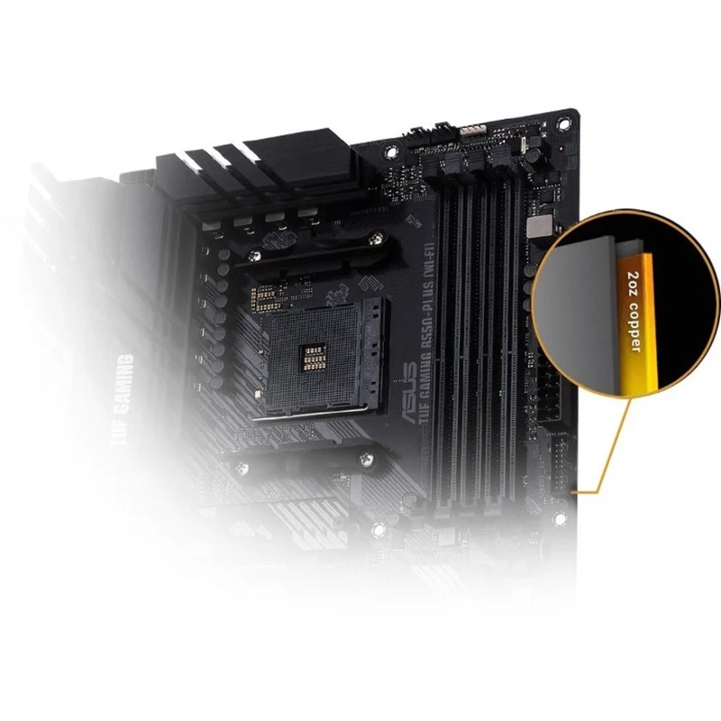Carte mère de bureau TUF GAMING B550-PLUS (WI-FI) - Chipset AMD B550 - Socket AM4 - Micro ATX TUF GAMING B550-PLUS WIFI