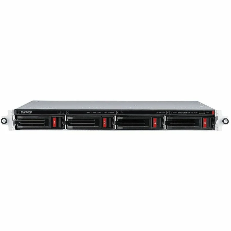 BUFFALO TeraStation 3430RN NAS à 2 baies partiellement rempli, montage en rack, disque dur 4 To (2 x 2 To) inclus, iSCSI 2.5 GBE, conforme TAA TS3430RN0402