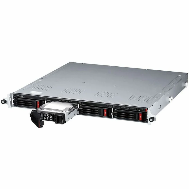BUFFALO TeraStation 3430RN NAS à 2 baies partiellement rempli, montage en rack, disque dur 4 To (2 x 2 To) inclus, iSCSI 2.5 GBE, conforme TAA TS3430RN0402