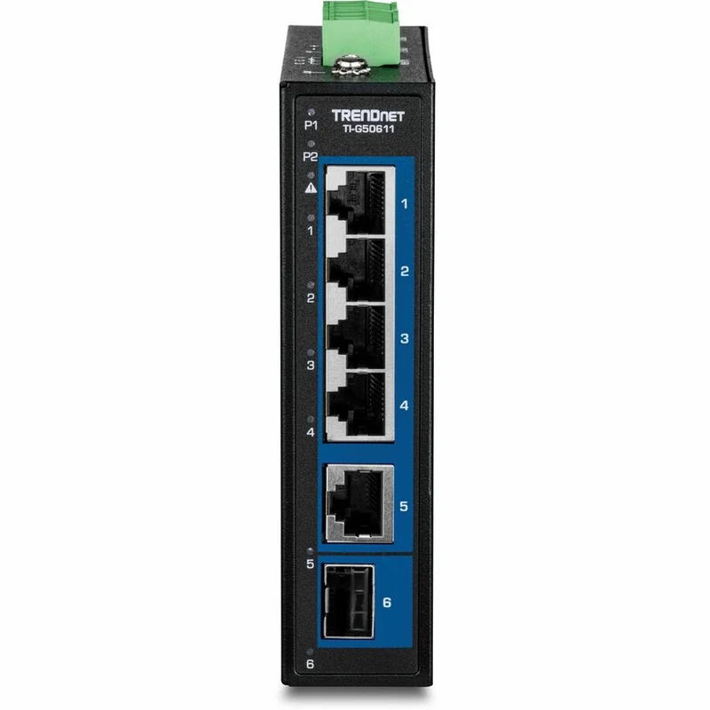 Commutateur industriel TRENDnet à 6 ports sur rail DIN 2.5G avec 1 port 10G TI-G50611