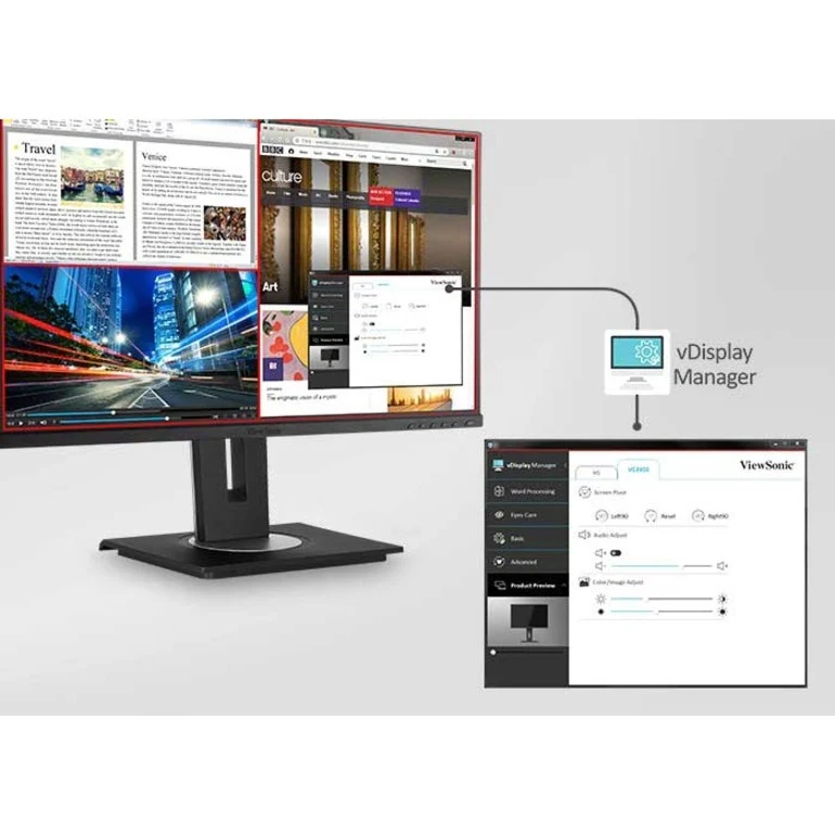 Moniteur LED Full HD 24 pouces ViewSonic Graphic VG2440 - Format 16:9 - Noir VG2440