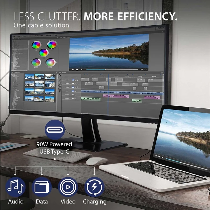 Moniteur LED incurvé ViewSonic ColorPro VP3881a 38" UW-QHD+ - Format 21:9