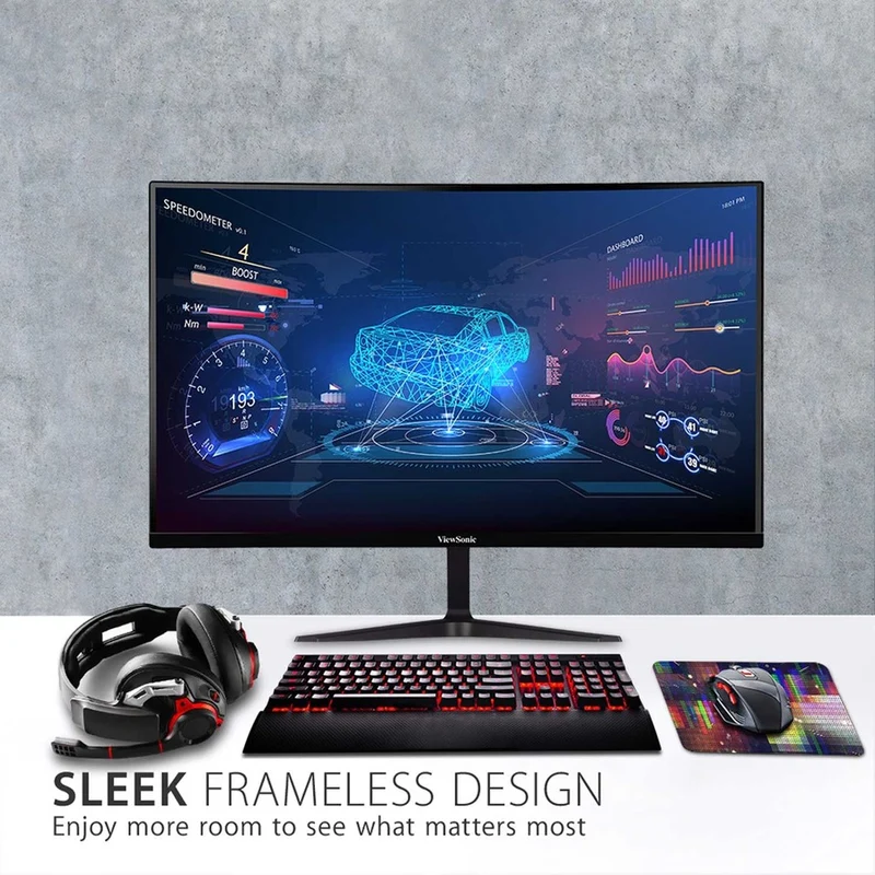 Moniteur LED incurvé ViewSonic OMNI VX2718-2KPC-MHD 27 pouces (68,6 cm) WQHD - Format 16:9 - Noir VX2718-2KPC-MHD