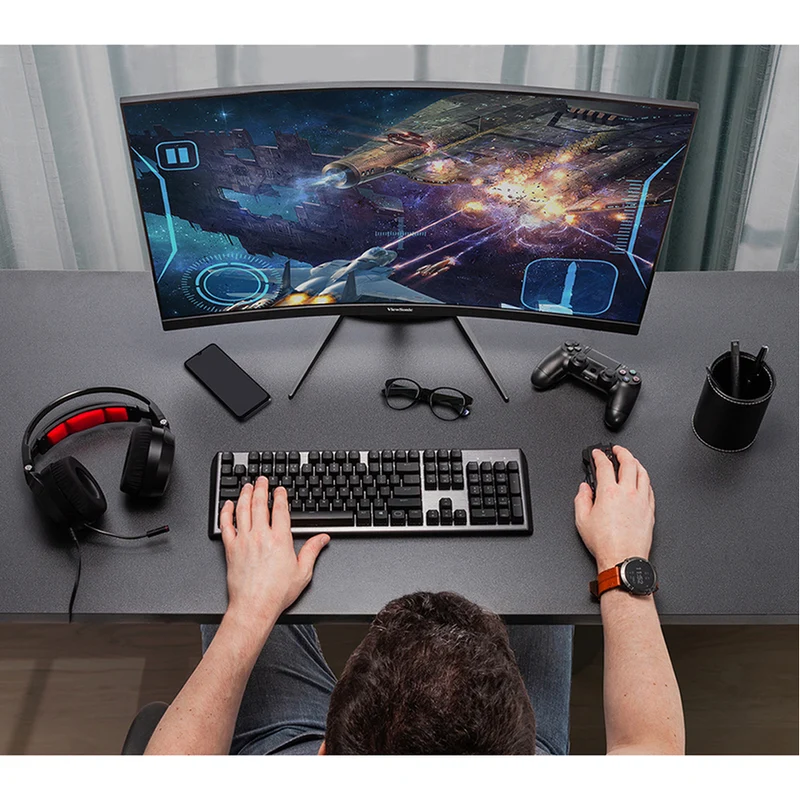 Moniteur LED incurvé ViewSonic OMNI VX2718-2KPC-MHD 27 pouces (68,6 cm) WQHD - Format 16:9 - Noir VX2718-2KPC-MHD