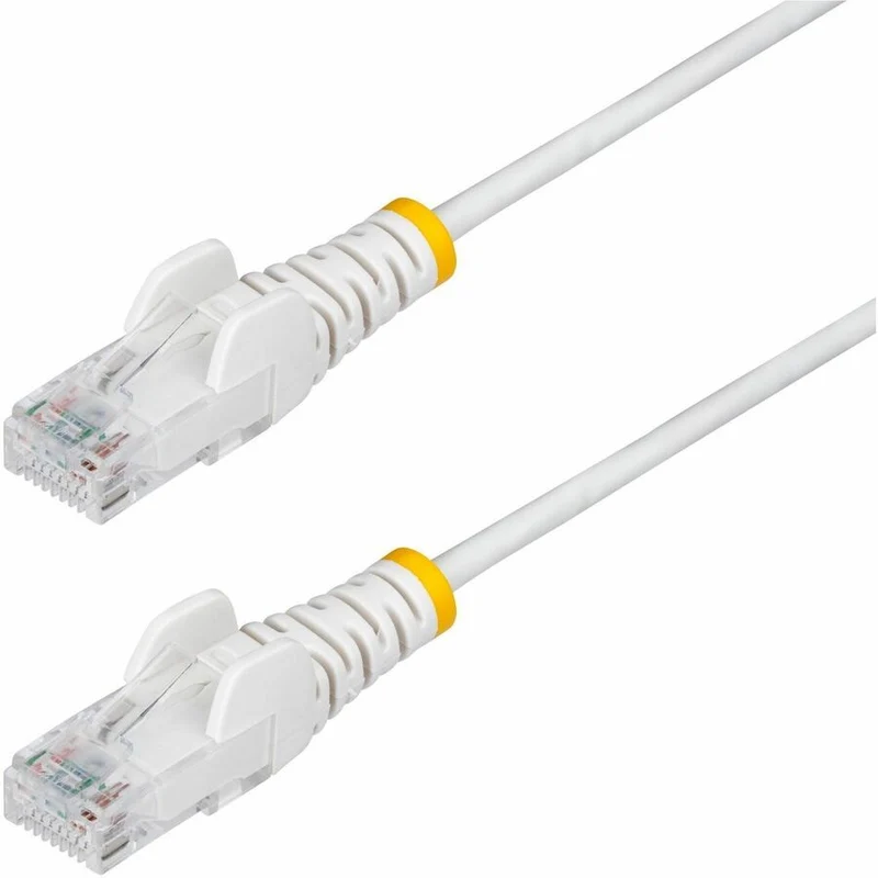 Câble Ethernet StarTech CAT6 blanc mince de 60 cm (3 pi), connecteur RJ45 mince et anti-accrochage, UTP, LSZH, cuivre nu 28 AWG, cordon de brassage réseau mince N6PAT3WHS