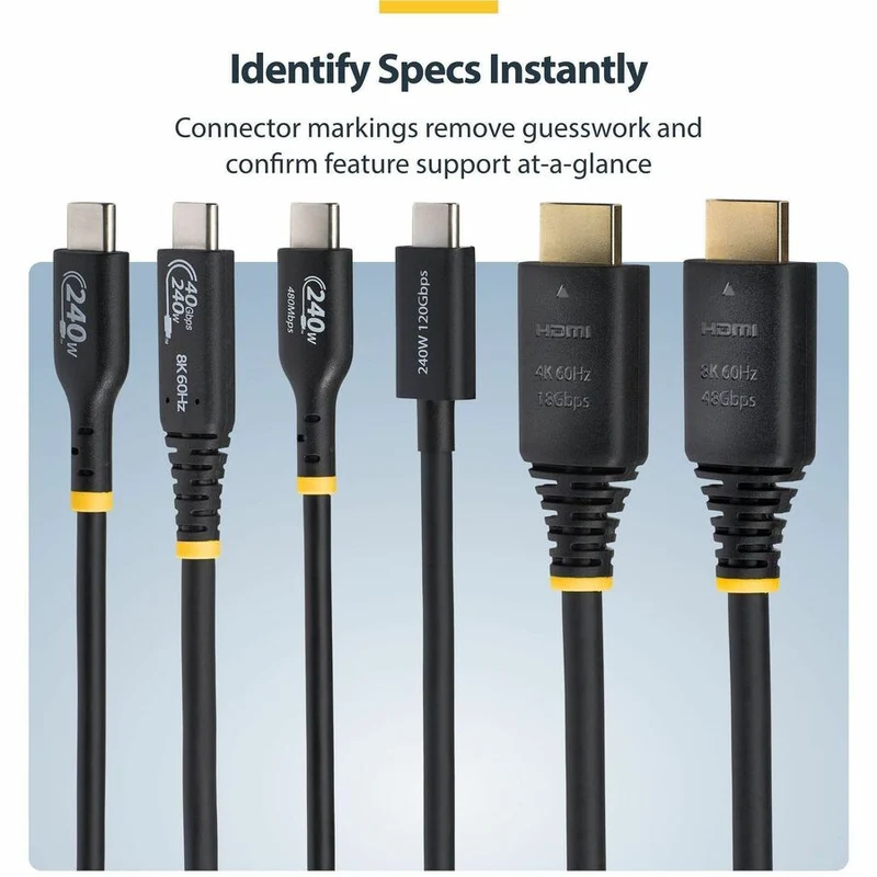 Câble HDMI ultra haute vitesse certifié StarTech.com de 4.6 m (15 pi), 8K 60 Hz/4K 120 Hz, HDMI 2.1 avec HDR10+/eARC, 48 Gbit/s, référence HDMI21-CBL-8K60-15F