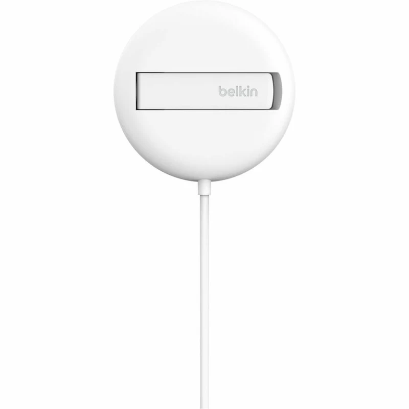 Chargeur sans fil magnétique Belkin 15 W avec Qi2 pour iPhone et AirPods - Charge rapide - Chargeur portable - Blanc WIA011ttWH