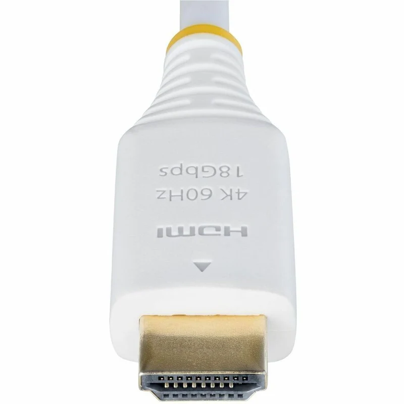 Câble HDMI haute vitesse certifié premium StarTech.com de 1.8 m (6 pi), 4K 60 Hz/1440p 144 Hz, 18 Gbit/s, UHD HDMI 2.0, gaine TPE, blanc (HDMI2-CABLE-4K60-6FW)