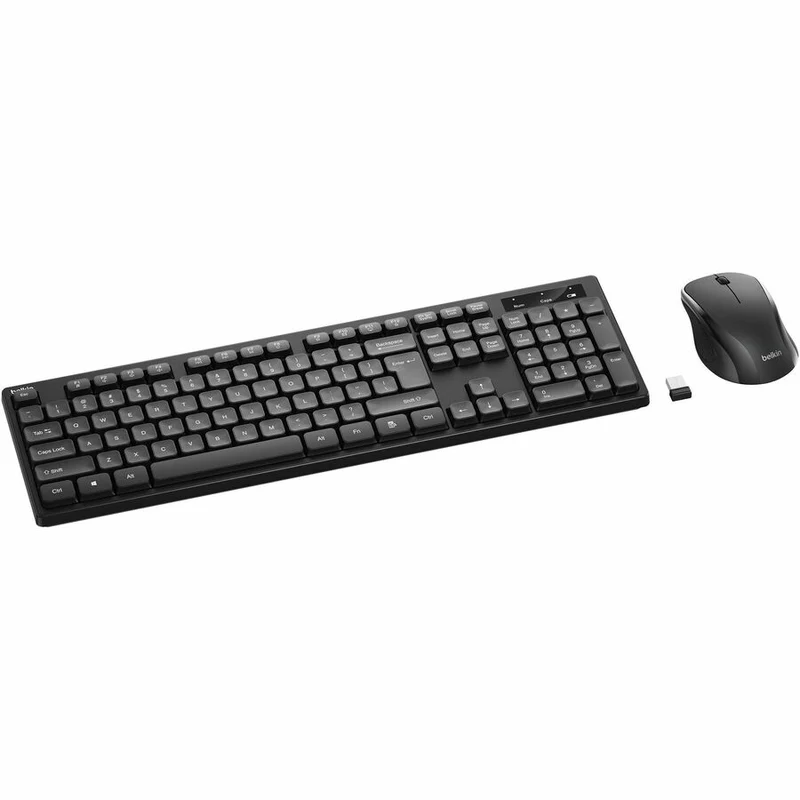 Ensemble clavier et souris sans fil Belkin pour Windows - Clavier complet avec pavé numérique - Noir BBZ010tt