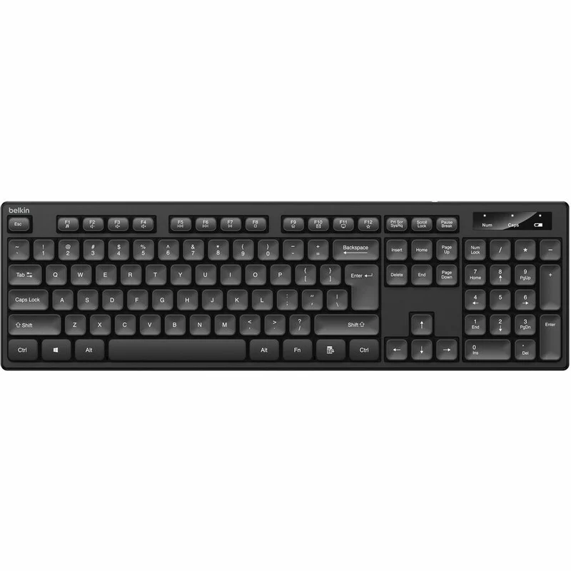Ensemble clavier et souris sans fil Belkin pour Windows - Clavier complet avec pavé numérique - Noir BBZ010tt