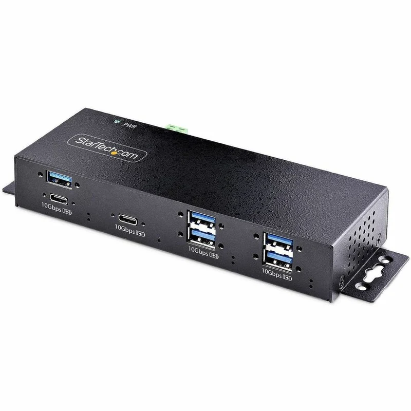 Hub USB industriel 10 Gbit/s à 7 ports StarTech.com avec adaptateur secteur, montage encastrable, 5 ports USB-A et 2 ports USB-C en aval, protection ESD, TAA HB31C5A2CME